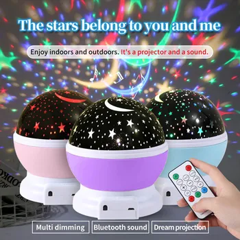 

Romantic Starry Sky Projector USB Charging Bluetooth Audio Projection Light Bedroom Night Light for Kids Adults Home Decor Gifts