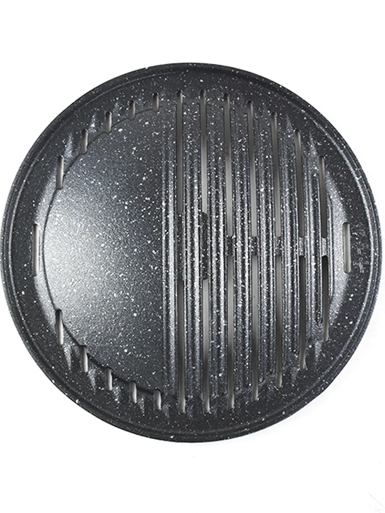 Korean medical stone baking tray coating round non stick multifunction BBQ plate commercial electric barbecue grill pan 29.5cm