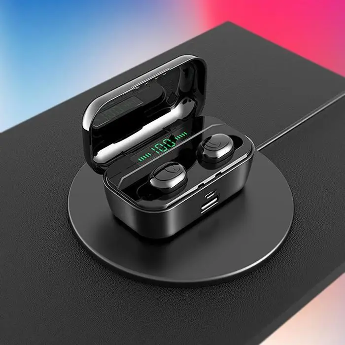 TWS Bluetooth наушники IPX6 Водонепроницаемый микрофон Спортивная гарнитура с зарядным устройством в ухо бинауральные стерео беспроводные наушники