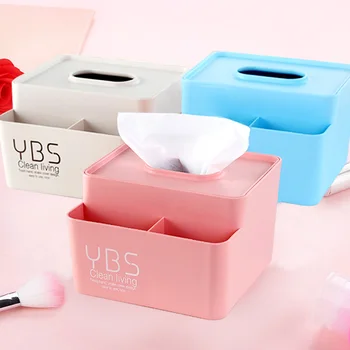 

Multifunction Tissue Box Desktop Remote Control Storage Stationery Paper For Home Organization Storage