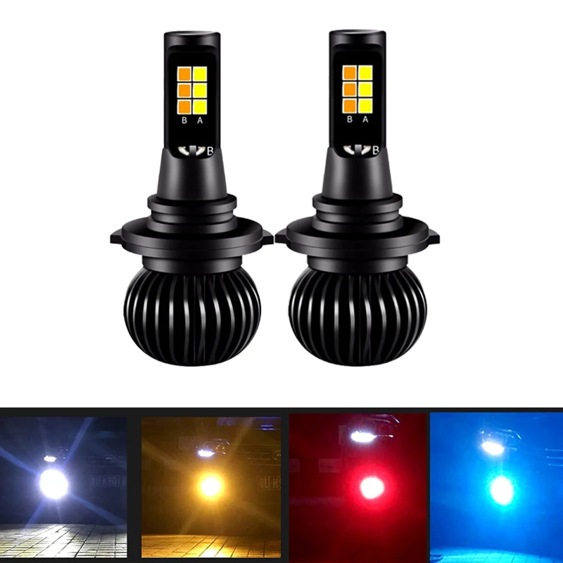 

2PCS Led Fog Lamp H3 H7 H11 H8 H9 HB3 HB4 9005 9006 H27 880 881 H4 White Blue Yellow Headlights Dual Color Fog Light