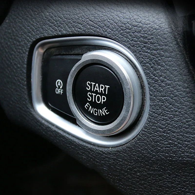 Car Engine Start Stop Engine Switch Button Trim Cover Fit for BWM 1 Series/ 2 Series/3 Series/ 3GT NEW X1 Car Styling Interior - Color Name: Silver
