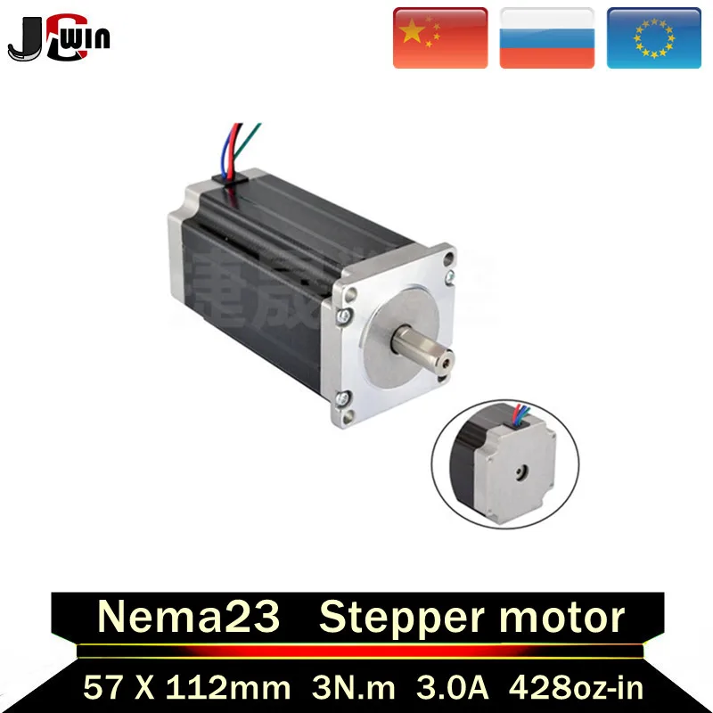 В наличии! Шаговый двигатель NEMA23 L112mm 4-Lead 3N.m шаговый 428Oz-in для 3D принтера