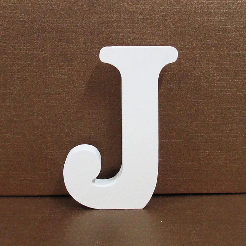 J Новые цифровые Новые Свадебные украшения креативные DIY английские AlphabetCrafts белая краска для свадебного дня рождения - Цвет: J