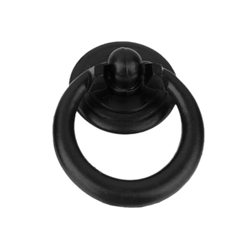Ручка выдвижного ящика кольцо с крепежными винтами ручка кухонного шкафа черный сплав цинка