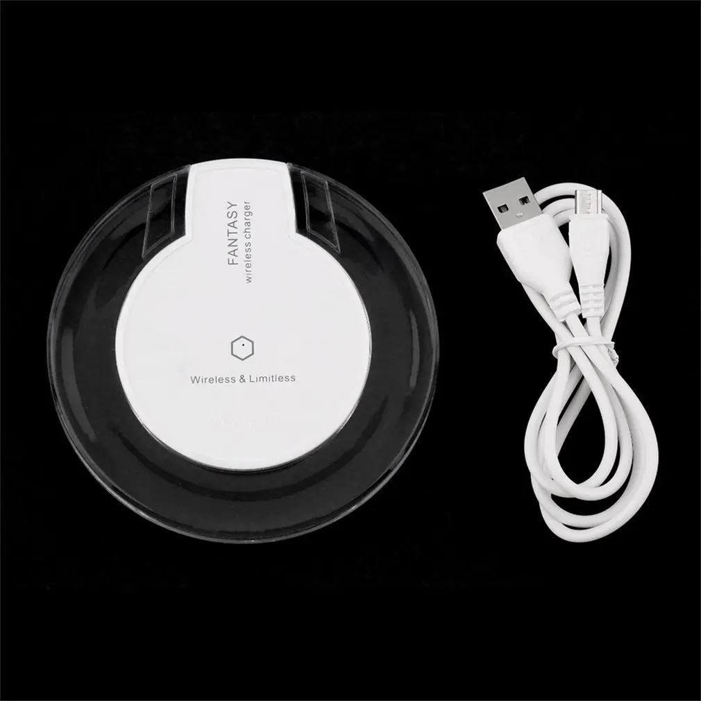 

Mini Fantasy Transparent Disk Ultra Thin Qi Wireless Charging Pad Charger Plate For Samsung S6 Promotion
