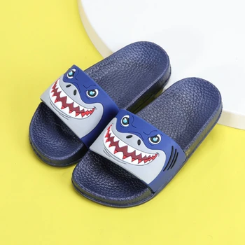 

2020 New Summer Children Cartoon Shark Slipper Baby Boys Home Slippers Kids Antiskid Slippers Beach Shoes Kids Indoor Flip Flops