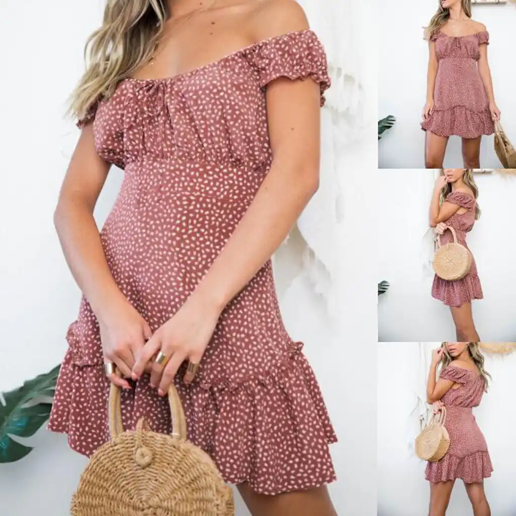 polka dot wrap mini dress