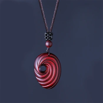 

Handwork Anime Naruto Hokage Cartoon Uchiha Obito Mask Creative Cosplay Wood Pendant Necklaces Jewelry Couple Jewellery Gift