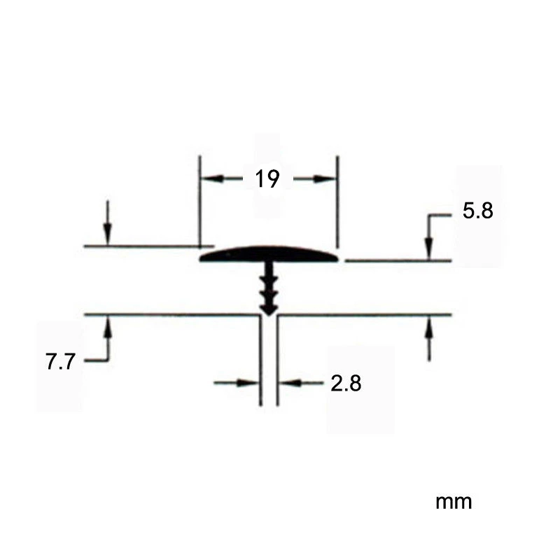 Plastic T-Molding T Moulding 16.4ft 5m Length 16mm /19mm Width Arcade MAME Game Machine Cabinet chrome/black arcade t molding