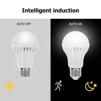 

5W Night Light E27 LED Voice Control PIR Motion Sensor Bulb Home Energy Saving Lamp Radar Home Bedroom Wall Light For Kids
