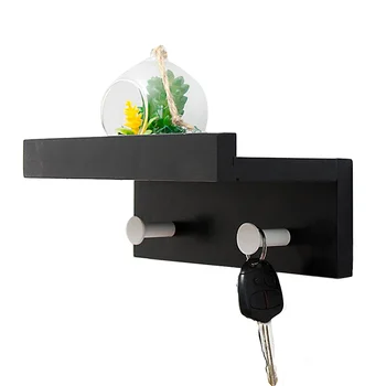 

Wall Hanging Smooth DIY Kitchen Storage Shelf Easy Install Living Room Bathroom Wood Hook Rack Bedroom Home Decor Multipurpose