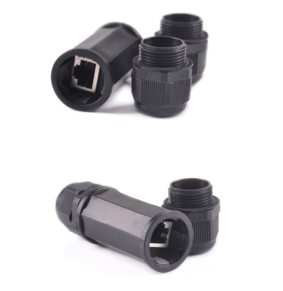 Waterproof RJ45 Ethernet Network Cable Connector - IP67 Double Head Adapter Coupler for Cat5, 6, 7, 8P8C Description Image.This Product Can Be Found With The Tag Names Computer Cables Connecting, Computer Peripherals, Connector ip67 ethernet network cable connector, PC Hardware Cables Adapters