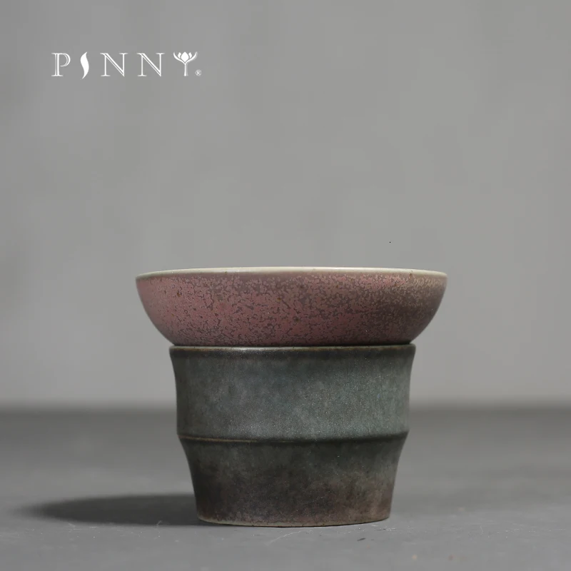 

PINNY Retro Pottery Tea Strainers Chinese Kung Fu Tea Accessories Pigmented Tea Leaf Spice Filter Ceramic Mesh Tea Infusers