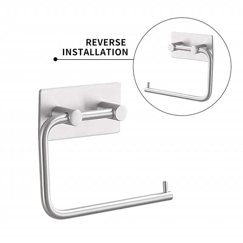 304 Stainless Steel Paper Towel Rack Simple Punch-free Towel Rack For Household Bathroom Home Improvement