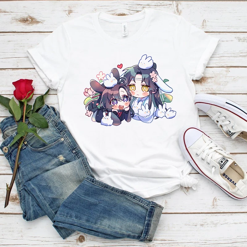 Kawaii Cartoon Mo Dao Zu Shi T-Shirt Donna Anime Vestiti Tee Top T Shirt Harajuku Hip Hop Casual Manga Manica Corta