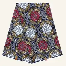 Африканский Анкара материал 6 ярдов африканская одежда восковая ткань Африканская набивная хлопок настоящая мягкая восковая ткань для женского платья 0002