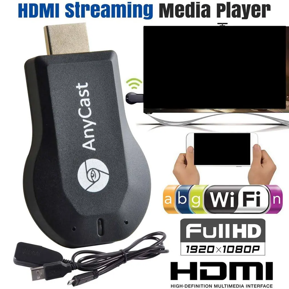 

WiFi 1080P HD HDMI TV Stick AnyCast DLNA Wireless Miracast Airplay Dongle Receiver for IOS for Android