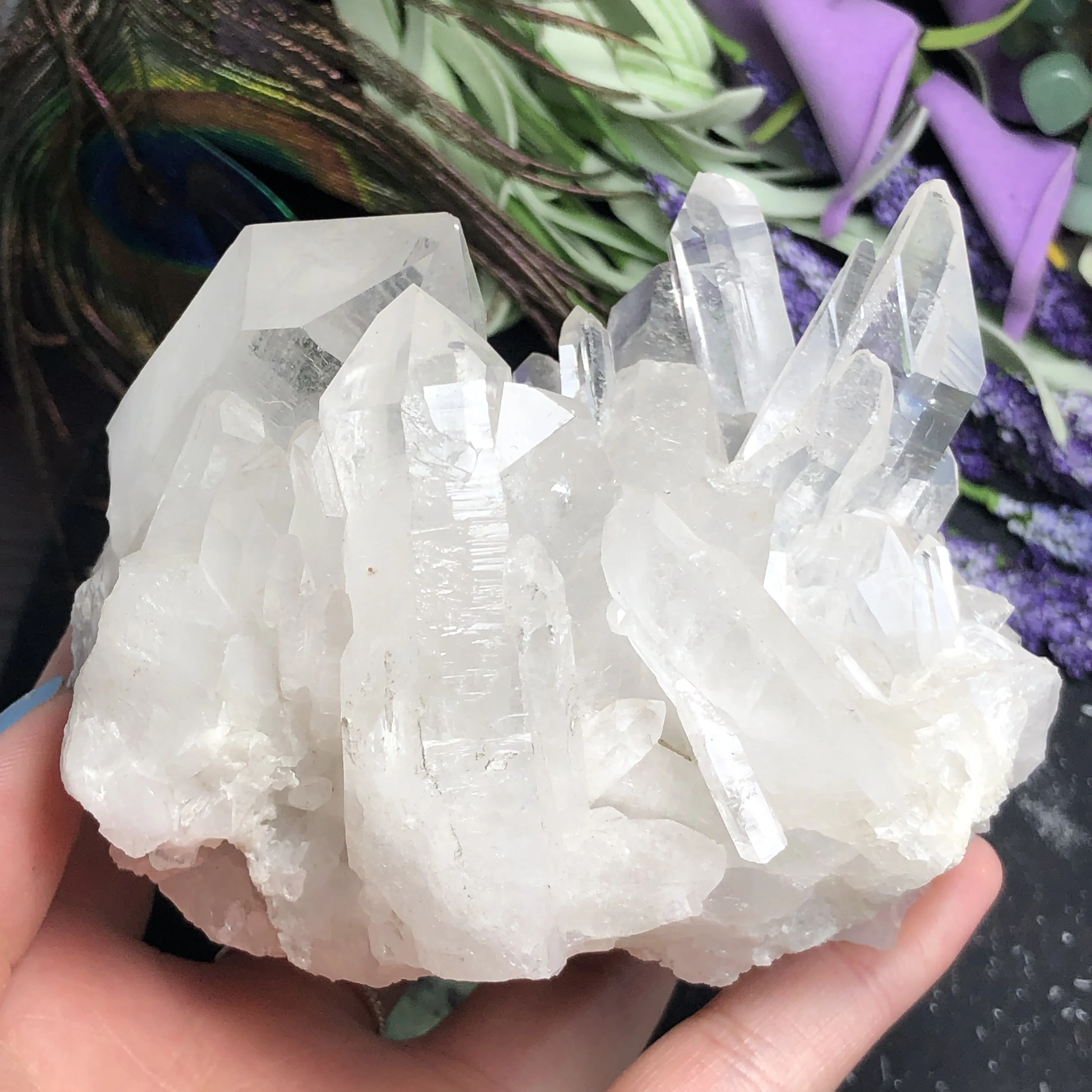 

Beautiful Natural Clear Rock Quartz Crystal Cluster Stone Minerals Meditation Healing Positive Reiki Stone Home Decoration