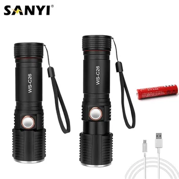 

Tactical Flashlight XML T6 LED Handheld Zoom Focus Torch 18650 Working Light 3 Modes Waterproof Portable Lantern for Emergency