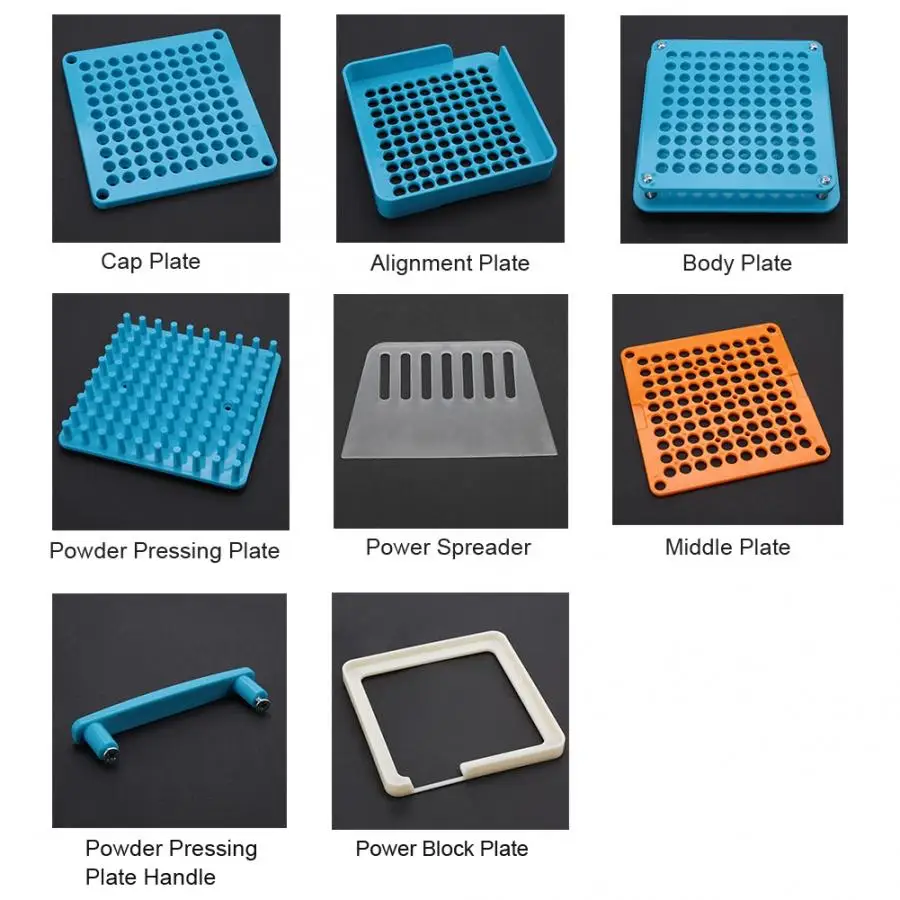 4 типа 100 отверстия пустая капсула наполнитель с Порошковым распределителем пластины капсулы заполнения инструменты Размер 000#00#0#1