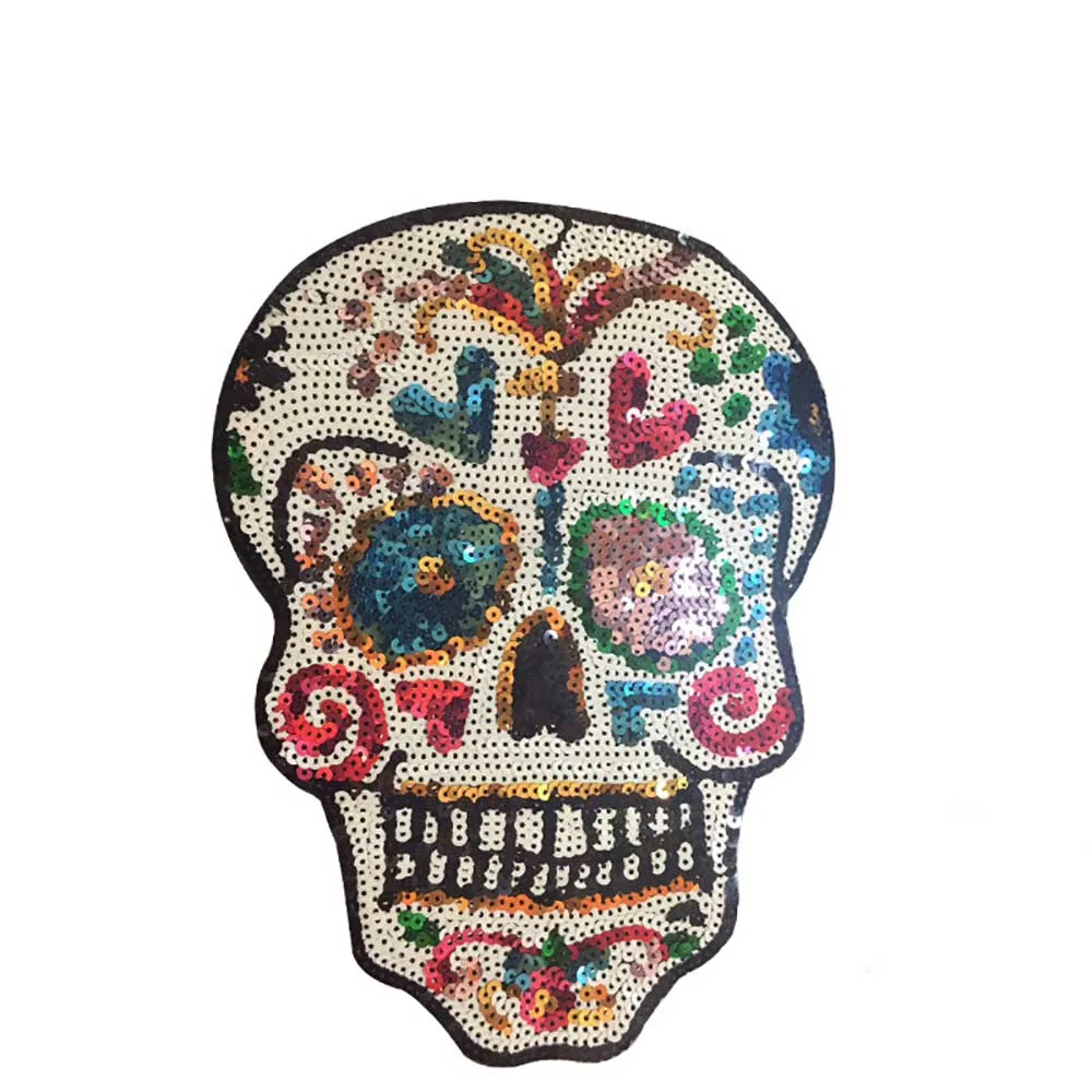 

Lychee Life Skull Embroidered Patches Colorful Patches Supplies Handmade Sewing On Clothes Bags Accessories