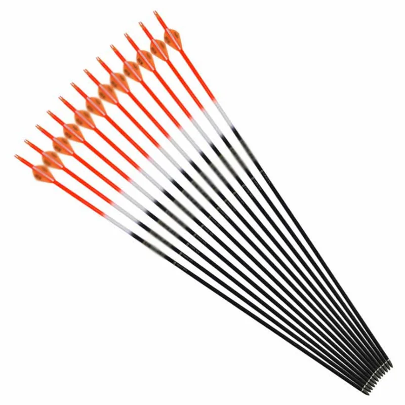 

6/12/24pcs OD7.6 32-inch hybrid carbon arrow replaceable/composite recurve bow hunting shooting practice archery