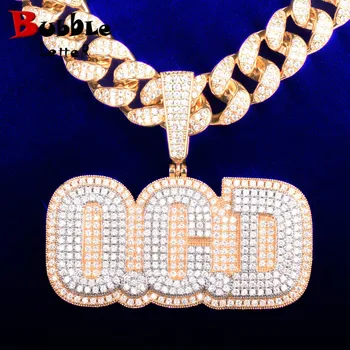

Two Layer Color Custom Name Big Letters Pendants Rapper Style Necklaces Chain Bling Zircon Men's Hip Hop Rock Jewelry