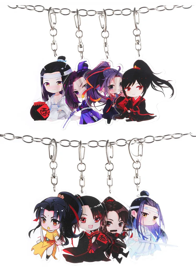 Аниме mo дао ЗУ shi брелок Lan Wangji на каждый день Wei Wuxian милые с изображением забавного героя мультфильма акриловая подвеска брелок гроссмейстер демоническим культивирования
