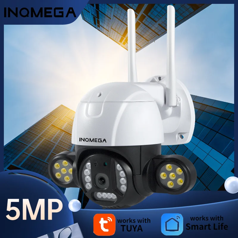 INQMEGA 5MP PTZ Камера TUYA Smart двор Водонепроницаемый в дневное и ночное время полный