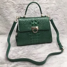 Модная дизайнерская натуральная крокодиловая кожа темно-зеленый женский шикарный кошелёк экзотическая настоящая кожа аллигатора Золотая фурнитура женская сумка