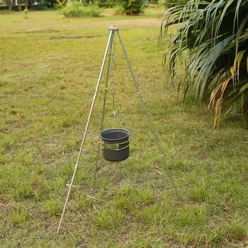 

Portable Grill Tripod Outdoor Camping Holder Camp Picnic Cooking Hanging Pot