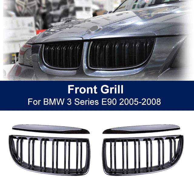 Car Front Grille Double Slat Grille For BMW 3 Series E90 E91 320i 323i 328i  335i 2005 2006 2007 2008 Kidney Grill Hood Eyelids - AliExpress