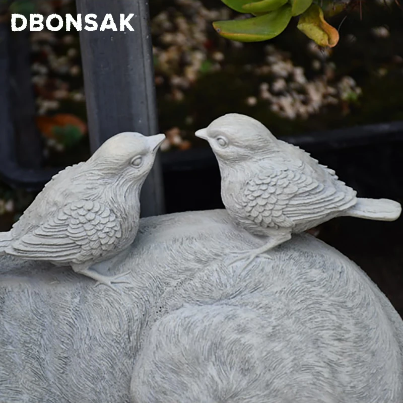 Outdoor Kitten Bird Ornaments Resin Lazy Grey Cat Figurines Decoration Garden Villa Lawn Landscape Animal Crafts Sculpture Decor Outdoor Kitten Bird Ornaments Resin Lazy Grey Cat Figurines Decoration Garden Villa Lawn Landscape Animal Crafts Sculpture Decor