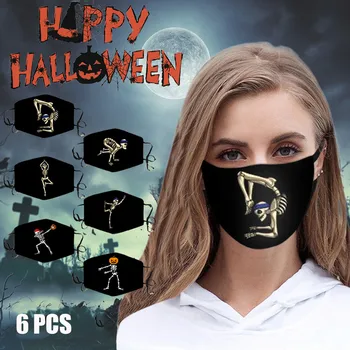 

máscara маски masque Fast delivery Headband 1 PC Halloween Funny Printed Dust-Proof And Breathable Cotton Mask Cycling Mask