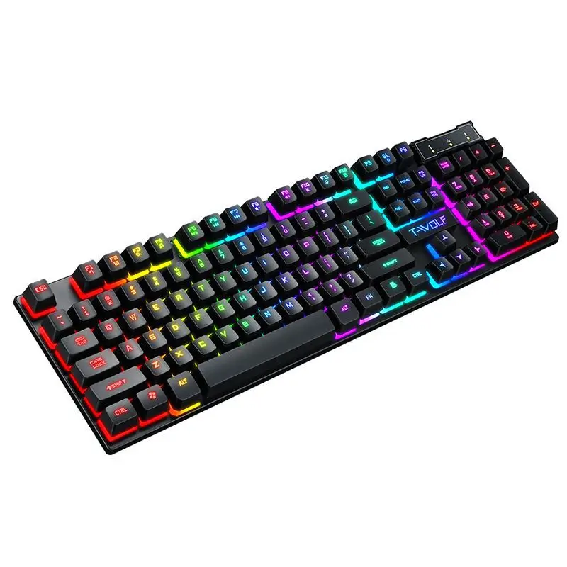 

T20 gaming keyboard computer colorful backlit office keyboard character luminous single key wired keyboard