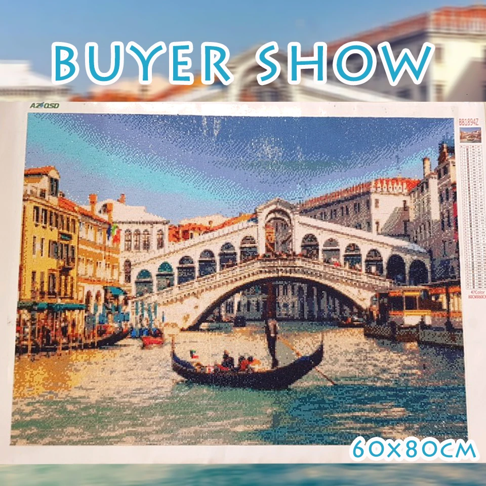 AZQSD Алмазная картина водный город Венеция Алмазная мозаика Пейзаж Вышивка крестиком Алмазная вышивка 5D DIY полный квадратный домашний декор