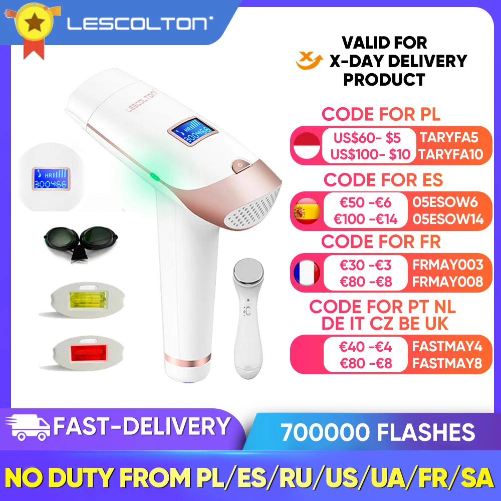 Lescolton 2in1 IPL Epilator Hair Removal LCD Display Machine T009i Laser Permanent Bikini Trimmer Electric Depilador a laser