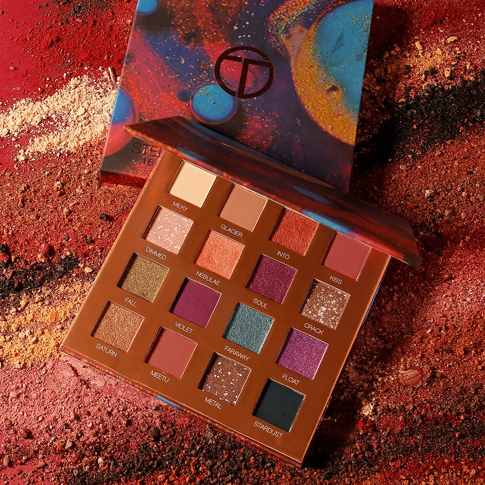 

O.TWO.O 16 color eyeshadow peach makeup pearlescent earth color beginners not smudge mix color shimmer eyeshadow pallete TSLM1