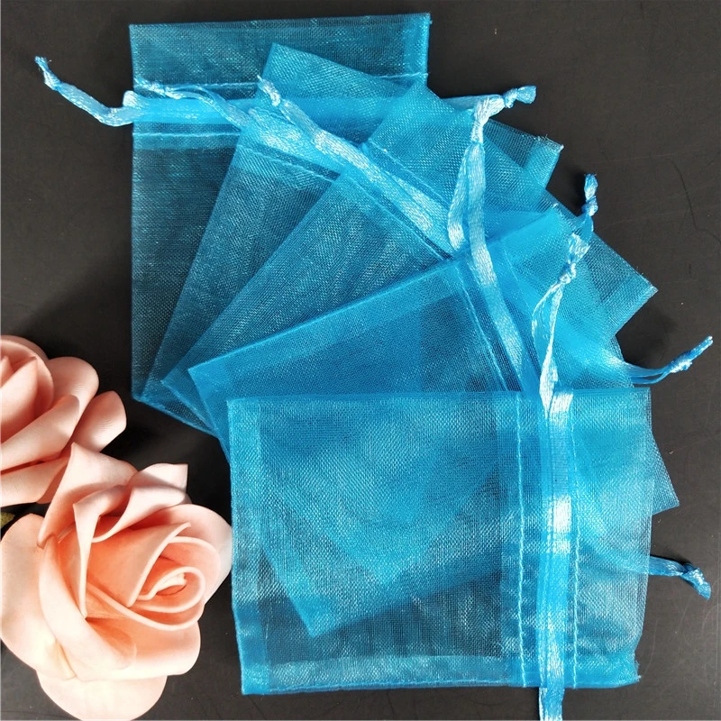 lake blue Свадебные сумки для конфет 30x40 см 50 шт. Упаковка для подарков кошелек; подарочная сумочка в партии из органзы шелковые вечерние украшения 7z - Цвет: lake blue