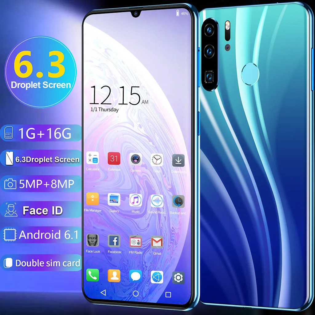 Смартфон P40 PRO quad core 6,3 дюймов камера Android 6,1 1G+ 16G gps 3g мобильный телефон ЕС лучший подарок