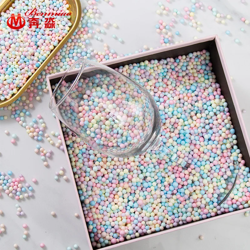 

25g gift box filled bubble ball DIY girl heart flow planet gift box macarons color foam ball filler