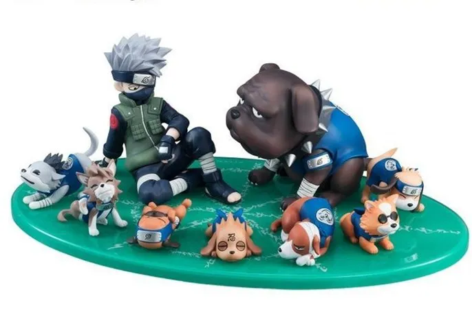 

Naruto Juvenile Hatake Kakashi Parker Necromancy Forbearance Dog Capsule Toy Garage Kit Model Cute Doll Ornaments
