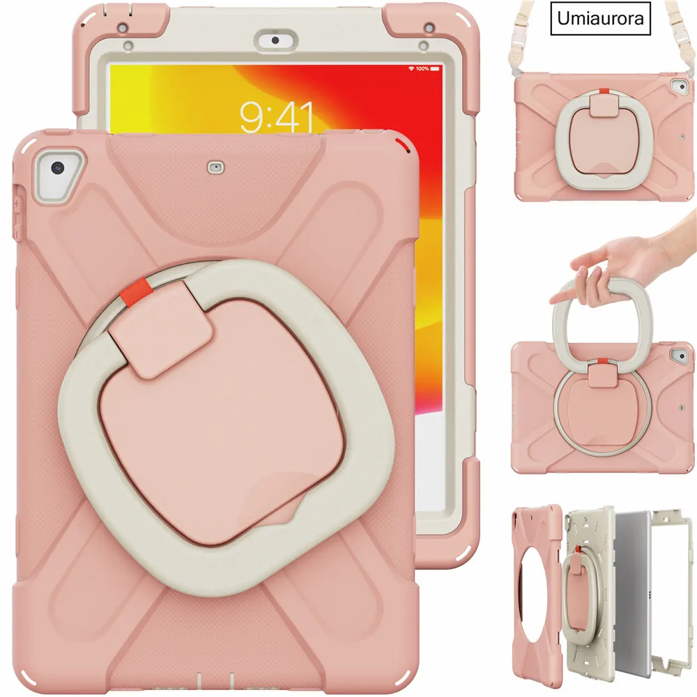 Enhanced Shockproof Tablet Case with 360° Rotating Handle and Stand