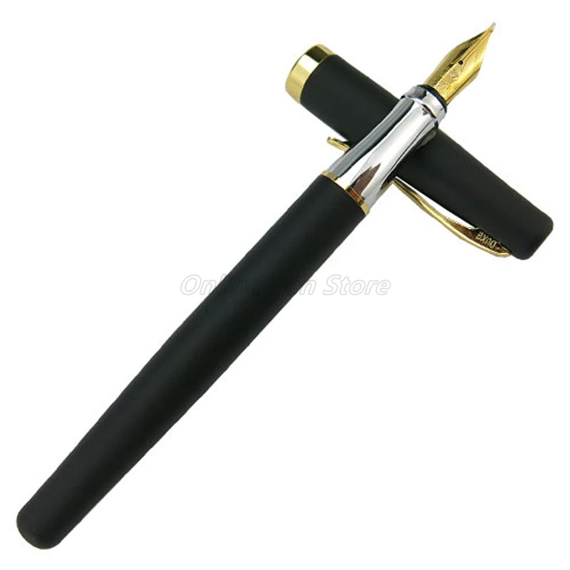 Duke 209 Matte Black Fude Calligraphy Fountain Pen Bent Nib Professional School Office Stationery Writing Tool Gift