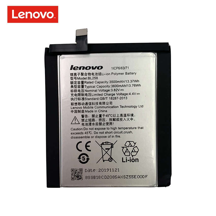 100% Original Real 3600mAh BL258 Battery For Lenovo Vibe X3 / Lemon X3 X3c50 X3c70 X3a40 Rechargeable Phone Batteries Bateria