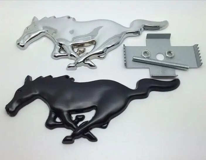 1 PCS High quality 3D Metal  Running Horse car emblem logo Front Hood Grille badge Car styling