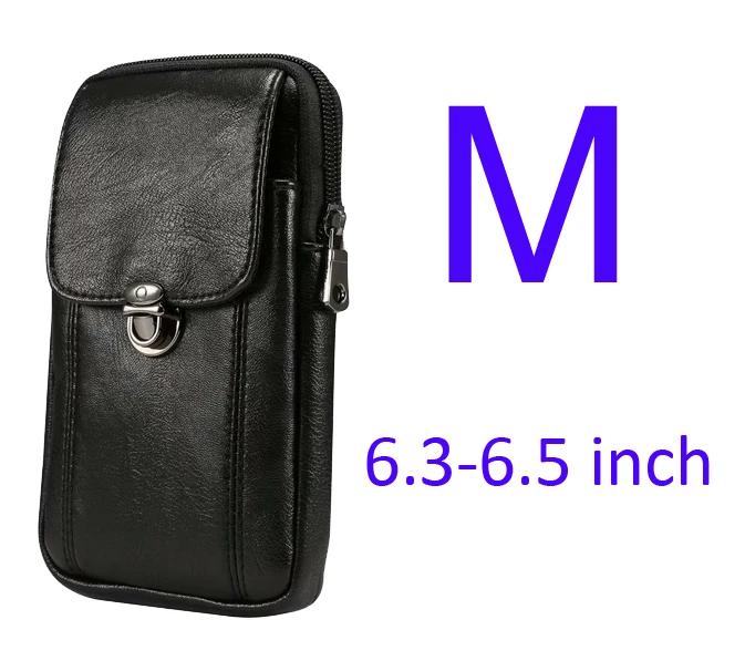 5,2-6,5 дюймов Универсальный мобильный телефон Вертикальный флип на молнии кошелек сумка для samsung Xiaomi huawei мобильный телефон Спортивная поясная сумка - Цвет: M
