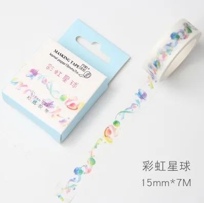1 шт. Kawaii васи лента цветная Сакура бумага клейкая лента DIY мультфильм блеск прекрасный Скрапбукинг наклейка этикетка маскирующая лента