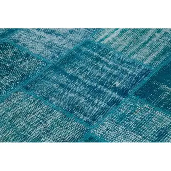 

175x242 Cm Turquoise Handmade Patchwork Rug-6x8 Ft